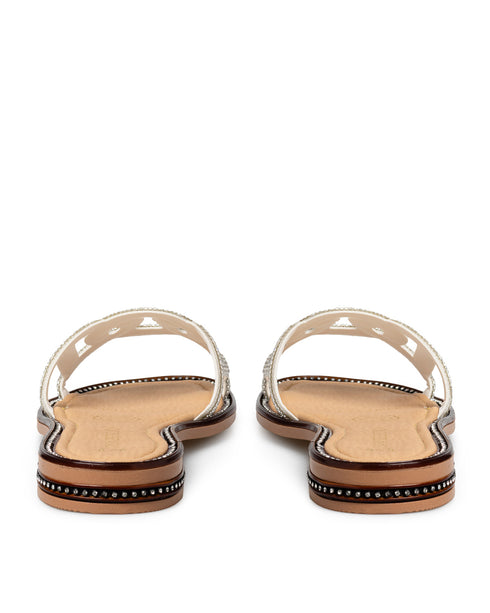 Sandalia Plana Plata Brillos 1041KR